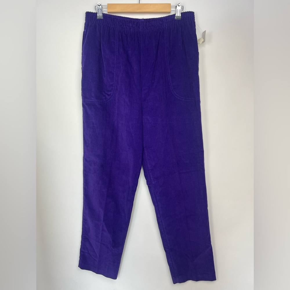 Vintage 70s Purple Corduroy Pants Deadstock Japan Carson‎ Pirie Scott Size 14